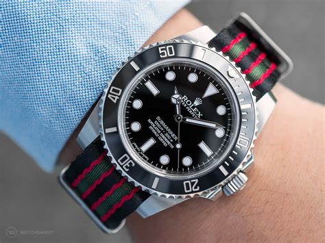 rolex submariner black nylon strap|Rolex Submariner on nato strap.